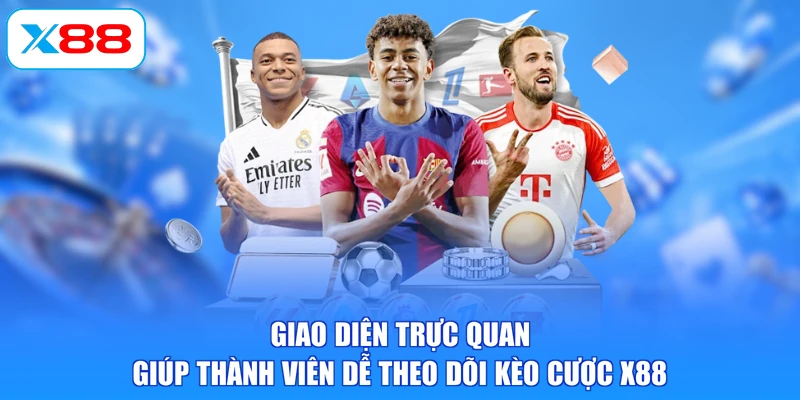 Giao diện trực quan giúp thành viên dễ theo dõi kèo cược X88